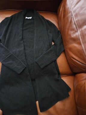 INCashmere Black Open-Front Cozy Cardigan Gently Used Medium
